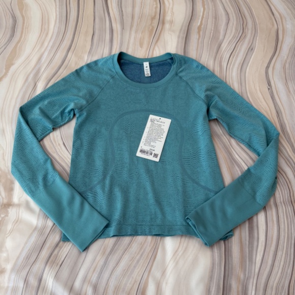 Lululemon Swiftly Tech Long-Sleeve Shirt 2.0 *Race Length Ripple Teal/Blue - 6 - Picture 1 of 14